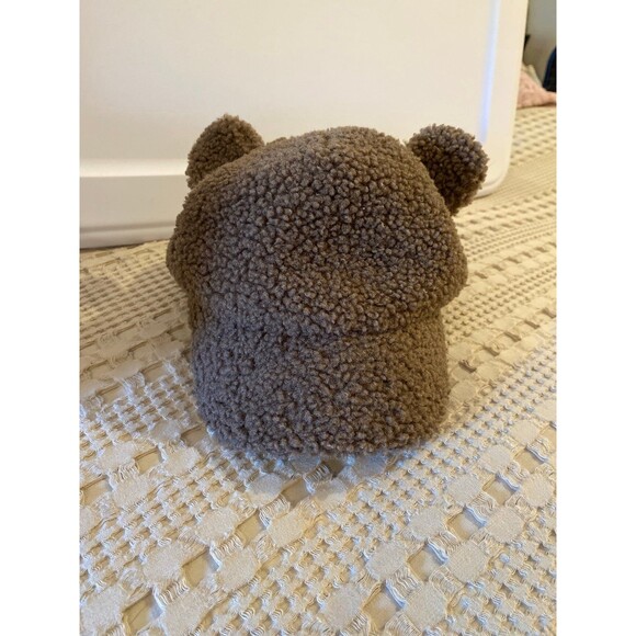 Toddler Fuzzy Bear  Baseball Cap  w/  Cute Ears Adjustable Hat for 6-24 Months - Picture 1 of 11